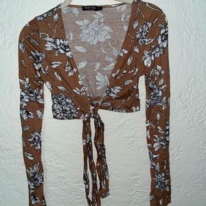 Long Sleeve Tie Top
